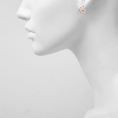Girls pink tone diamante earrings multipack